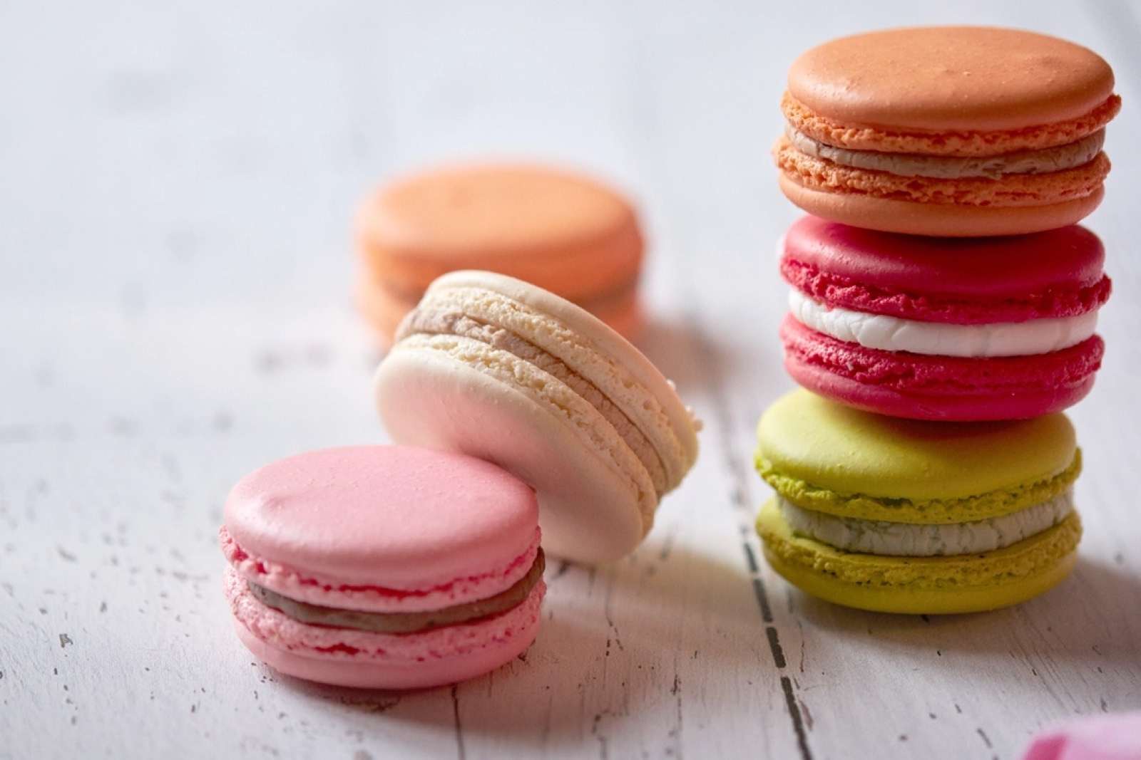 Színes macaron válogatás, illusztráció